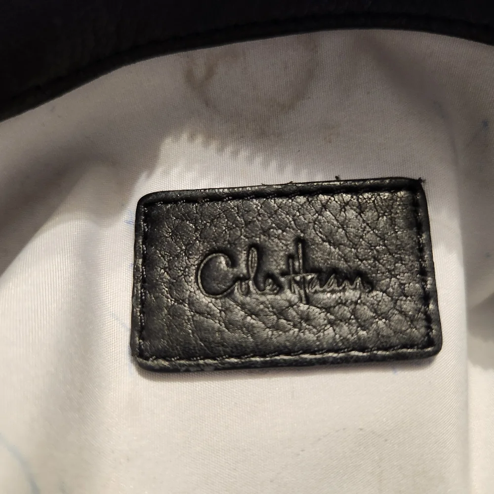 Cole Haan Purse, Turnlock Black Pebbled Leather Satchel Handbag, Gently Used